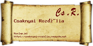 Csaknyai Rozália névjegykártya