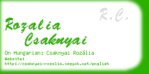 rozalia csaknyai business card