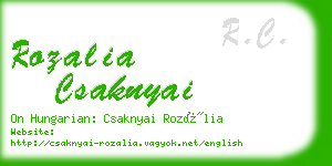 rozalia csaknyai business card